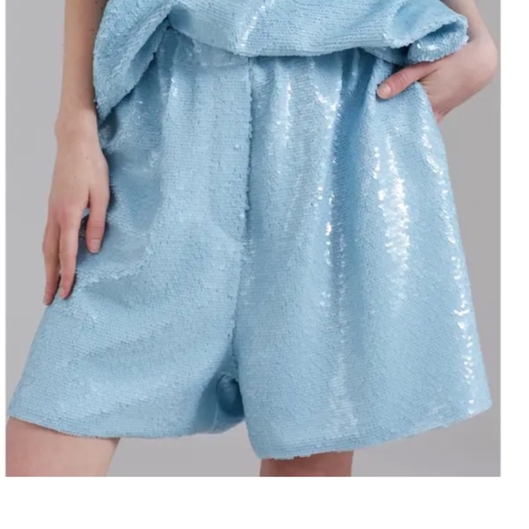 The Frankie Shop Blue sequin boxer shorts, L, GP1501 - Picture 2 of 5